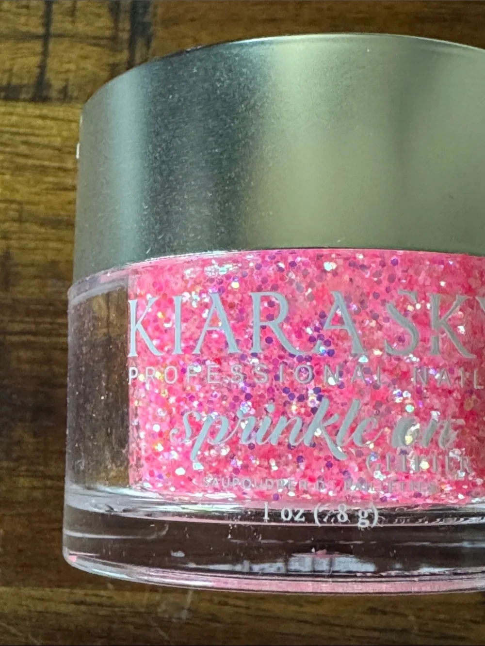 Kiara Pink Glitter & White Dip Powder Nail Set